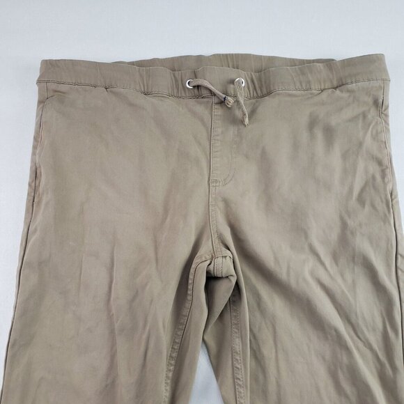 Mugsy Pull On Chino Pant Mens 40x28 Tan Flat Front Stretch Casual NO SIZE TAG - Picture 3 of 12